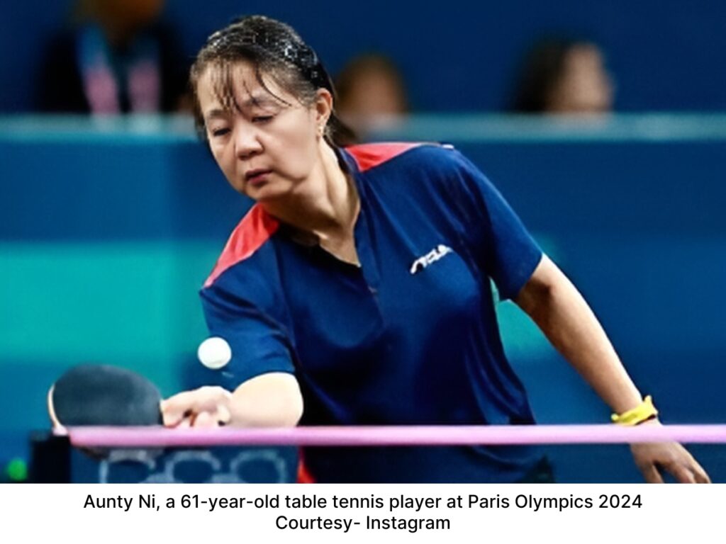 Aunty Ni, a 61-year-old table tennis player at Paris Olympics 2024 - manhattan