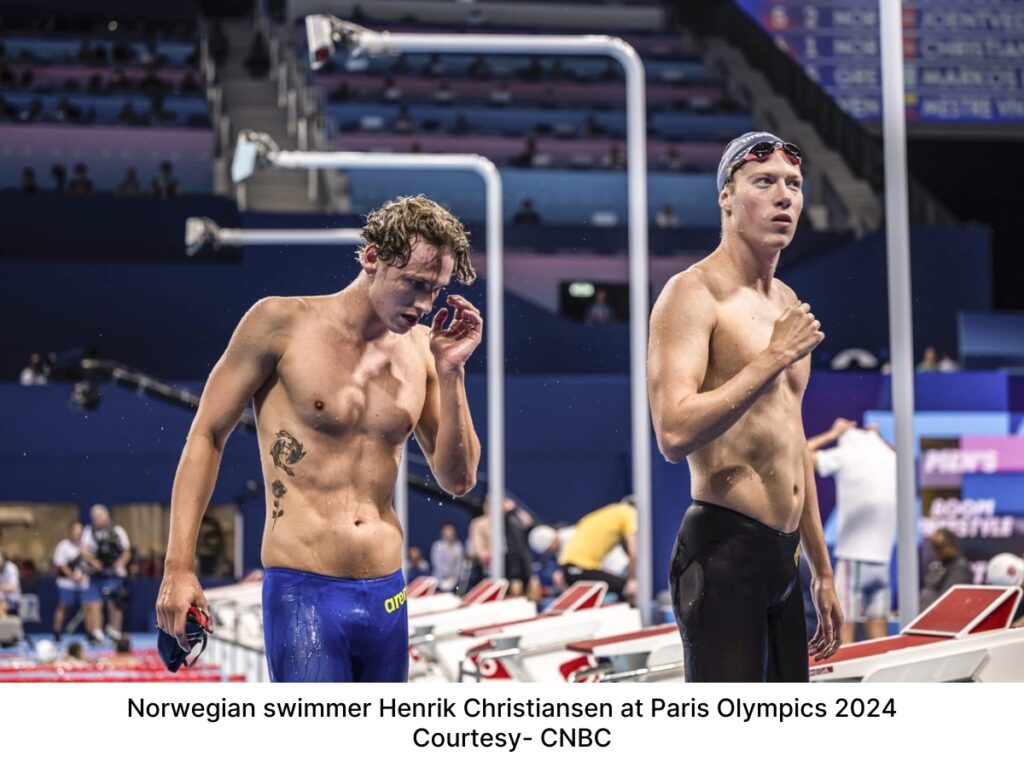 Norwegian swimmer Henrik Christiansen at Paris Olympics 2024 - manhattan