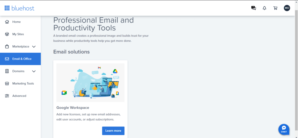 Blue host mail