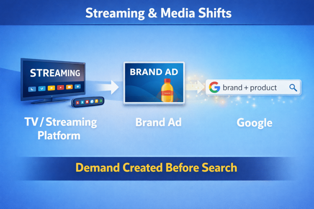 Side-by-side graphic comparing AI brand mentions for the query “What is the best CRM?” On the left, a Google AI Overview panel lists Brand A, Brand B, and Brand C. On the right, a ChatGPT-style response lists Brand D, Brand E, and Brand F. A bold headline across the center reads “Different Models. Different Winners.” The visual emphasizes how different AI search tools surface different brands for the same query.